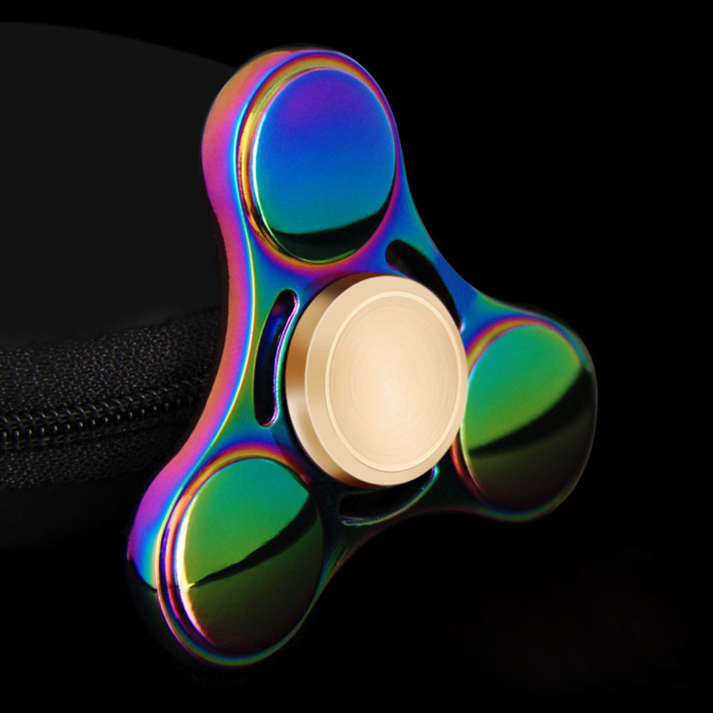 Rainbow Colors Titanium Alloy EDC Hand Fidget Spinner High Speed Focus Toy 